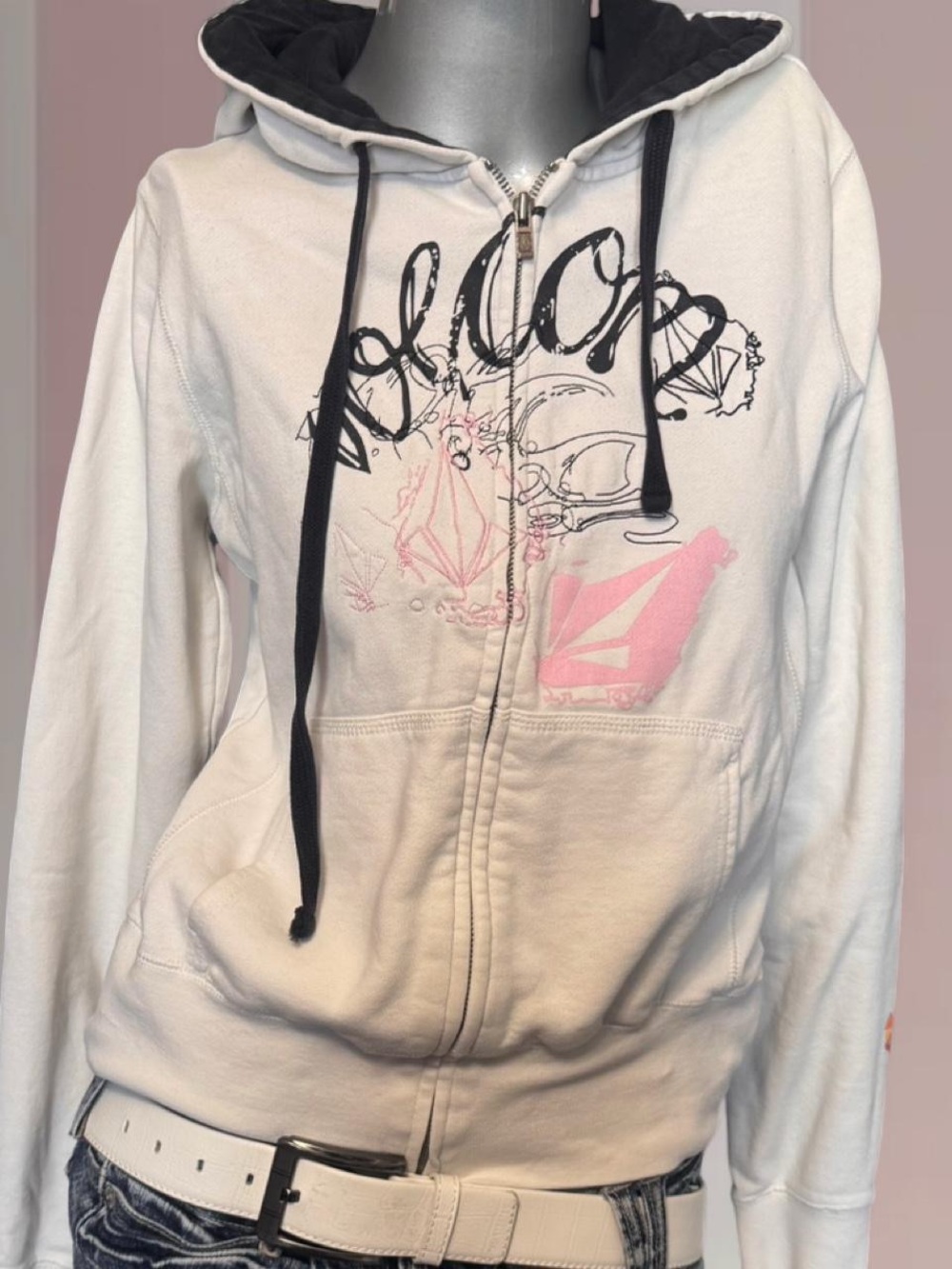 Volcom Cyber Y2K Grunge Punk Zip Hoodie